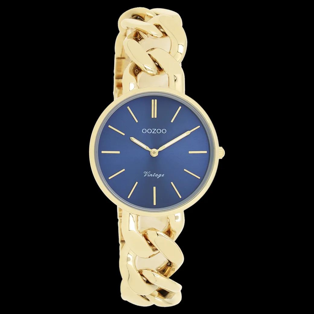 Goudkleurige OOZOO horloge met grove schakelarmband - C20359