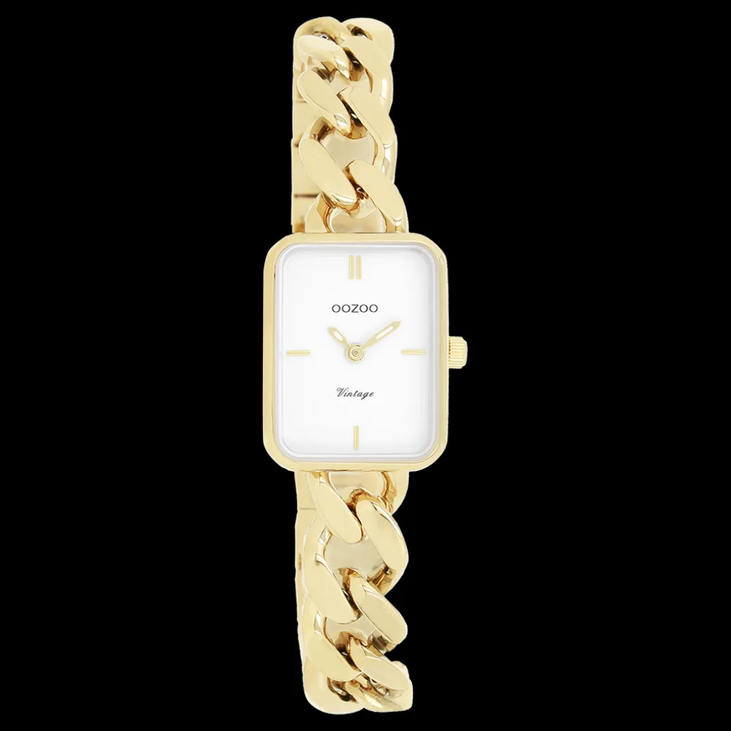 Goudkleurige OOZOO horloge met grove schakelarmband - C20362