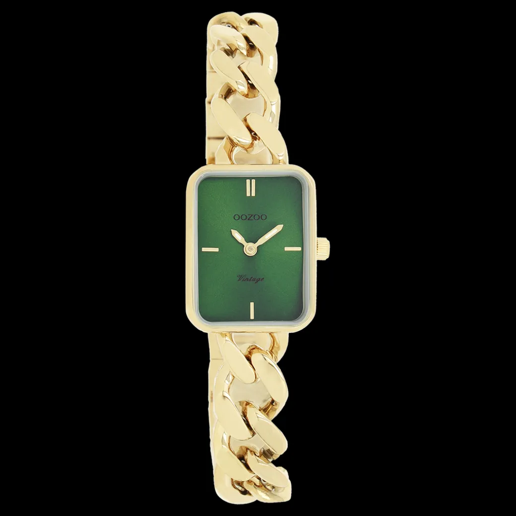 Goudkleurige OOZOO horloge met grove schakelarmband - C20364