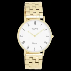 Goudkleurige OOZOO horloge met roestvrijstalen armband - C20369