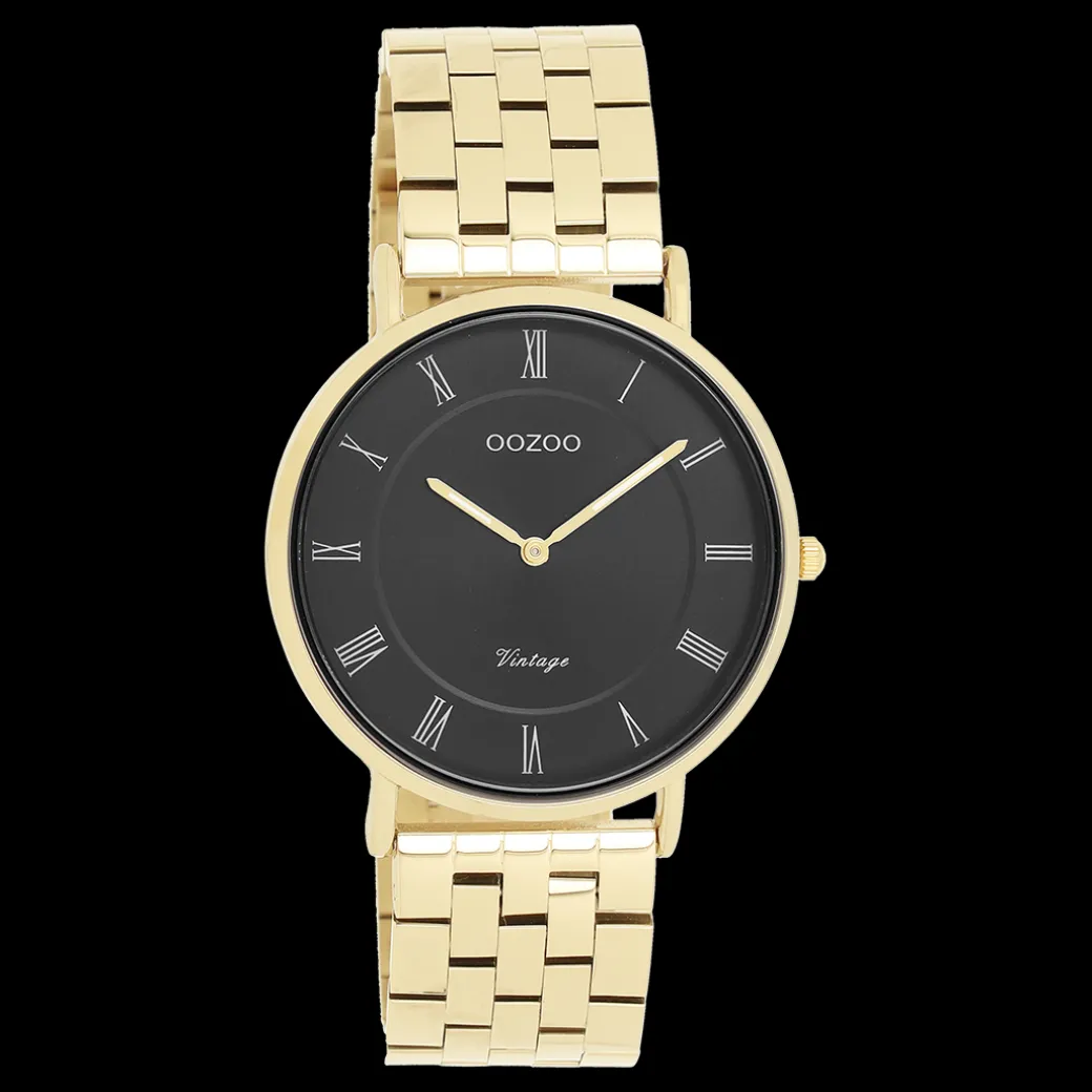 Goudkleurige OOZOO horloge met roestvrijstalen armband - C20371