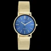 Goudkleurige OOZOO horloge met metalen mesh armband - C20292