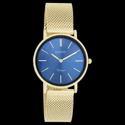 Goudkleurige OOZOO horloge met metalen mesh armband - C20292