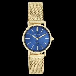 Goudkleurige OOZOO horloge met metalen mesh armband - C20293