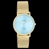 Goudkleurige OOZOO horloge met metalen mesh armband - C20348