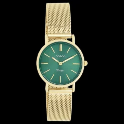 Goudkleurige OOZOO horloge met metalen mesh armband - C20297