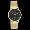 Goudkleurige OOZOO horloge met metalen mesh armband - C20349