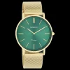Goudkleurige OOZOO horloge met metalen mesh armband - C20294