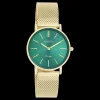 Goudkleurige OOZOO horloge met metalen mesh armband - C20296