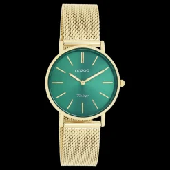 Goudkleurige OOZOO horloge met metalen mesh armband - C20296