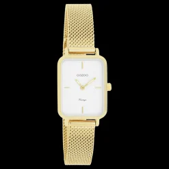 Goudkleurige OOZOO horloge met metalen mesh armband - C20352