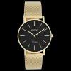 Goudkleurige OOZOO horloge met metalen mesh armband - C9914