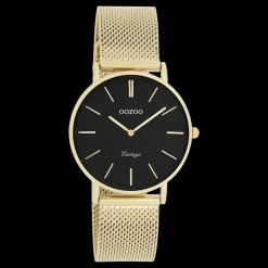 Goudkleurige OOZOO horloge met metalen mesh armband - C9915