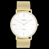Goudkleurige OOZOO horloge met metalen mesh armband - C9908