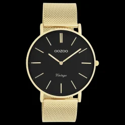 Goudkleurige OOZOO horloge met metalen mesh armband - C9912