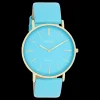 Goudkleurige OOZOO horloge met felblauwe leren band - C20323