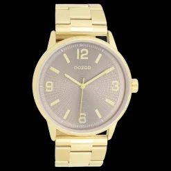 Goudkleurige OOZOO horloge met roestvrijstalen armband roestvrijstalen armband - C11504