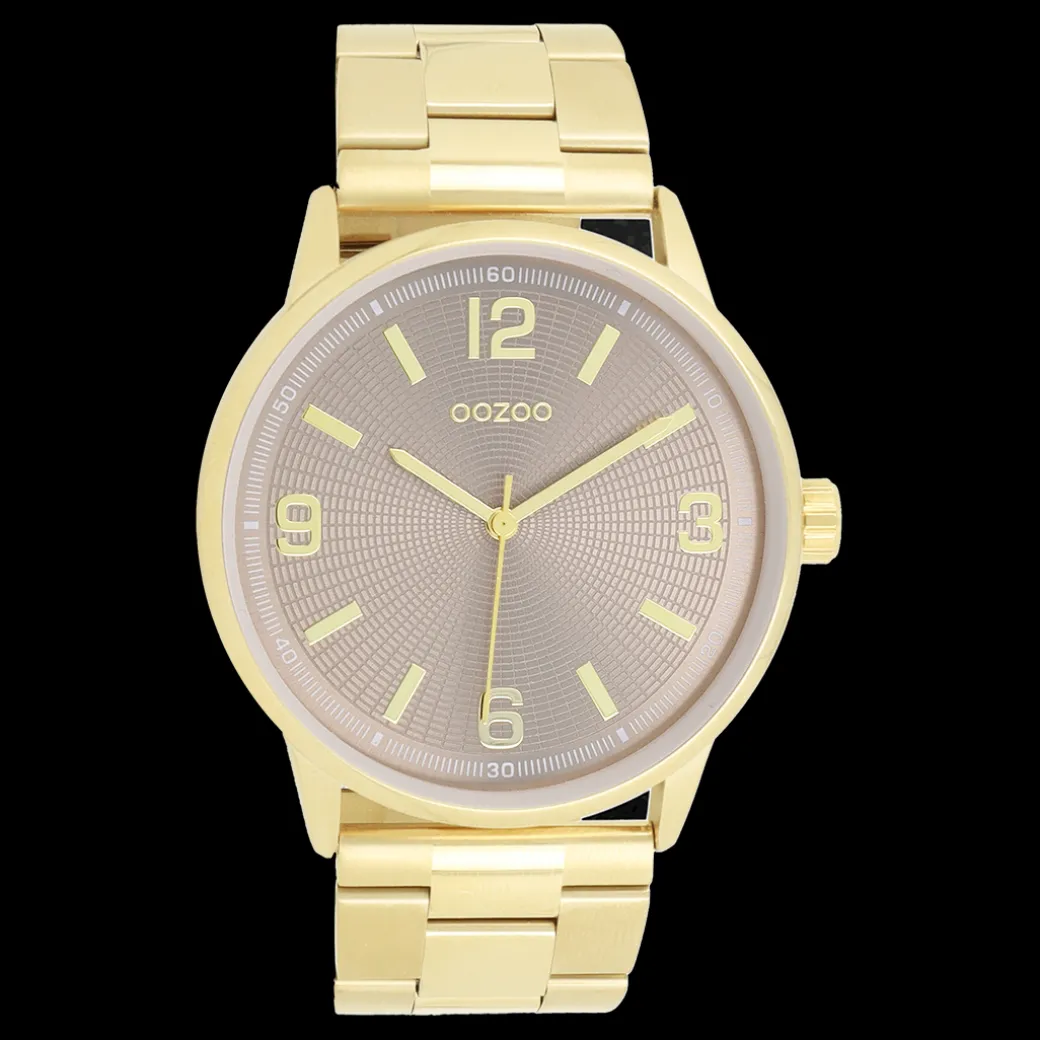 Goudkleurige OOZOO horloge met roestvrijstalen armband roestvrijstalen armband - C11504