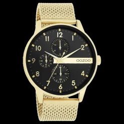 Goudkleurige OOZOO horloge met metalen mesh armband - C11302