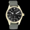 Goudkleurige OOZOO horloge met steengrijze klittenband polsband - C11008