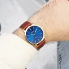 Goudkleurige OOZOO horloge met bruine leren band - C20388