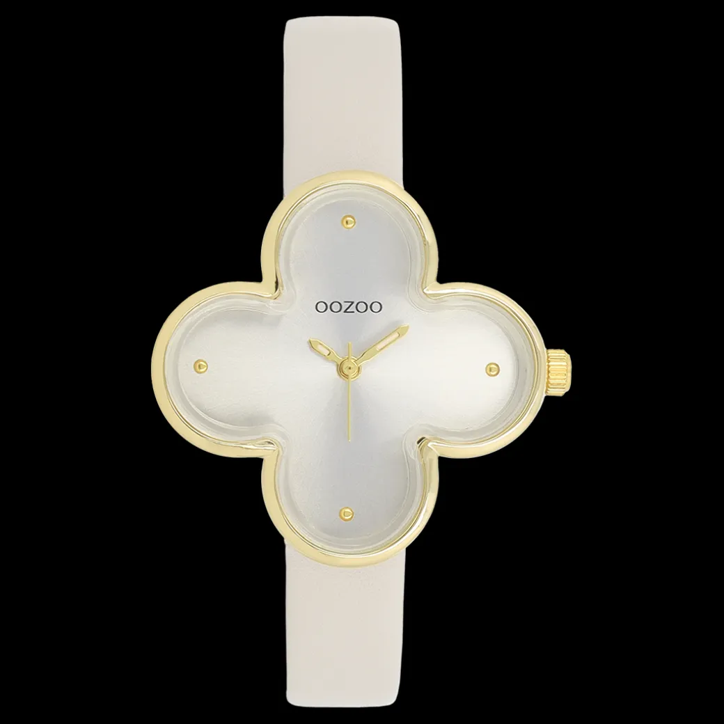 Goudkleurige OOZOO horloge met leren band leren band - C11521