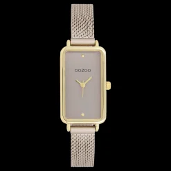 Goudkleurige OOZOO horloge met metalen mesh armband metalen mesh armband - C11534