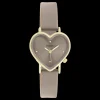 Goudkleurige OOZOO horloge met taupe leren band - C11451