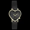 Goudkleurige OOZOO horloge met zwarte metalen mesh armband - C11447