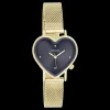 Goudkleurige OOZOO horloge met metalen mesh armband - C11446