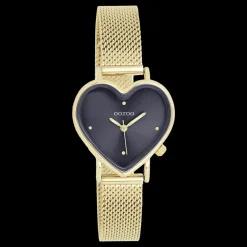 Goudkleurige OOZOO horloge met metalen mesh armband - C11446