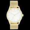 Goudkleurige OOZOO horloge met metalen mesh armband - C11322