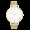 Goudkleurige OOZOO horloge met metalen mesh armband - C11363