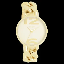 Goudkleurige OOZOO horloge met grove schakelarmband - C11263