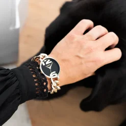 Goudkleurige OOZOO horloge met grove schakelarmband - C11264