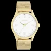 Goudkleurige OOZOO horloge met metalen mesh armband - C11282
