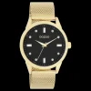 Goudkleurige OOZOO horloge met metalen mesh armband - C11283