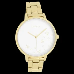 Goudkleurige OOZOO horloge met roestvrijstalen armband - C11122
