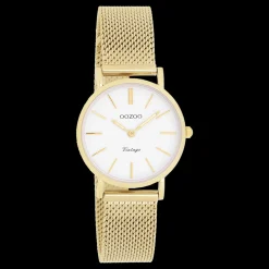 Goudkleurige OOZOO horloge met metalen mesh armband - C20231