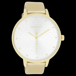 Goudkleurige OOZOO horloge met leren band - C11035