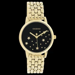 Goudkleurige OOZOO horloge met roestvrijstalen armband - C11029