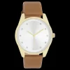 Goudkleurige OOZOO horloge met zand leren band - C11046