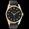 Goudkleurige OOZOO horloge met zwarte leren band - C10842