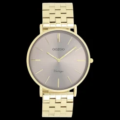Goudkleurige OOZOO horloge met roestvrijstalen armband roestvrijstalen armband - C20403