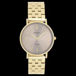 Goudkleurige OOZOO horloge met roestvrijstalen armband roestvrijstalen armband - C20408