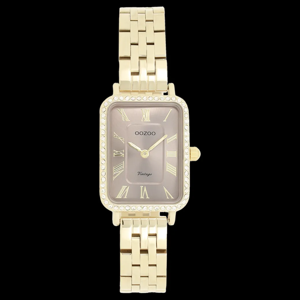 Goudkleurige OOZOO horloge met roestvrijstalen armband roestvrijstalen armband - C20415