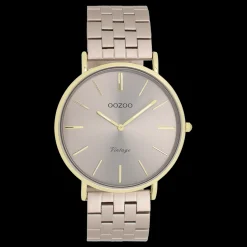 Goudkleurige OOZOO horloge met roestvrijstalen armband roestvrijstalen armband - C20404