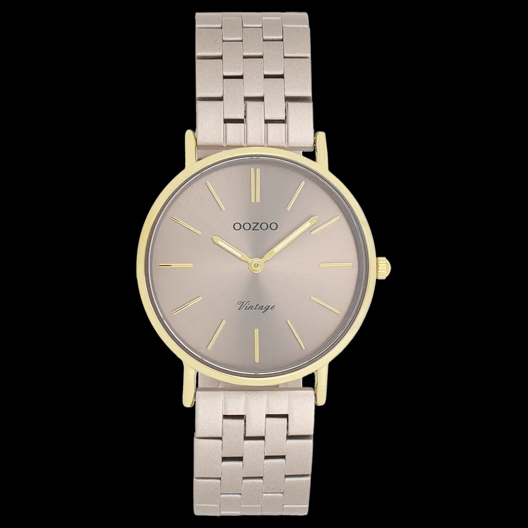 Goudkleurige OOZOO horloge met roestvrijstalen armband roestvrijstalen armband - C20409