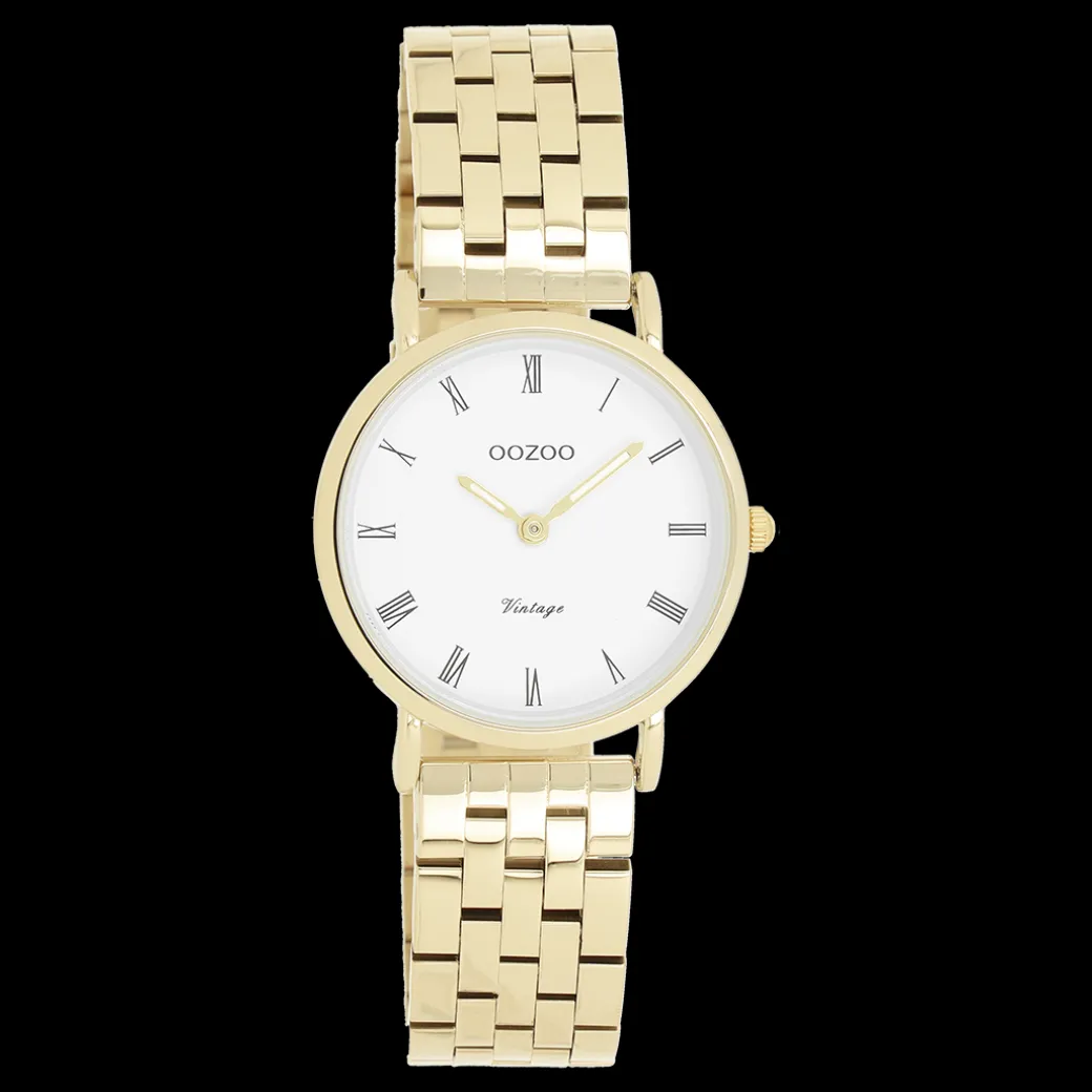 Goudkleurige OOZOO horloge met roestvrijstalen armband - C20376