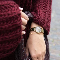 Goudkleurige OOZOO horloge met roestvrijstalen armband - C20377